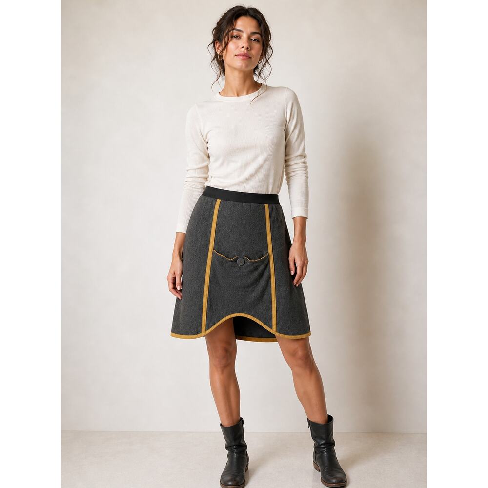 Born In Berlin Lagenlook Wool Skirt Mori Kei Artisan Eclectic Cottagecore Size S